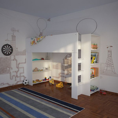 Cubby House Bunk Bed With Open Shelves Cubby House Bunk Bed With Open Shelves